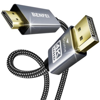 Langlebiges DisplayPort zu HDMI 1.8m Kabel - Aluminiumgehäuse & Nylonummantelung