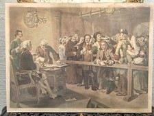 AFTER William Powell Frith 1860's Engraving Print ARREST OF HOGARTH