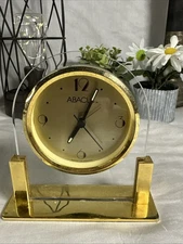 Abacus Acrylic Brass Clock West Germany movement 1960's