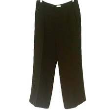 NEW Vince Women  s 12 Classic Black Minimalist Career Wide Straight Leg Trousers