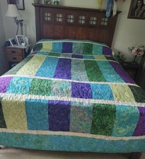 Homemade Batik Changing Lanes King/Queen Quilt