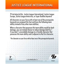 Heroclix DC Brave and Bold JUSTICE F001 LE feat card