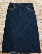 Christopher  Banks Long Denim Skirt Embellished Women  s 10