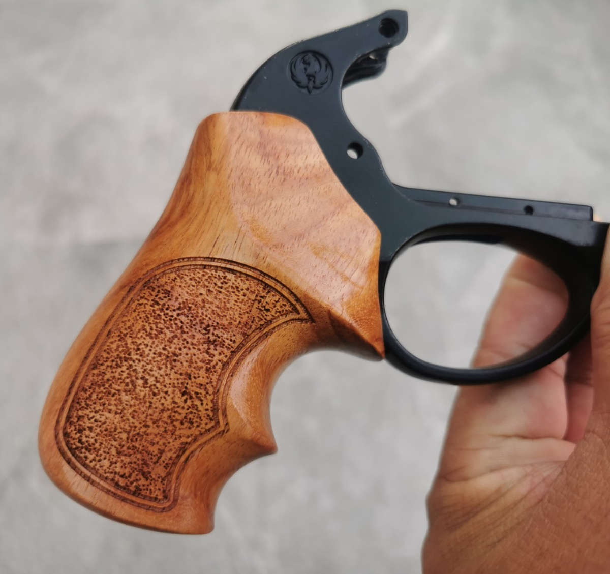 CUSTOM RUGER LCR, LCR-X GRIPS TWO FINGER PALM SWELL ROSE WOOD NICE