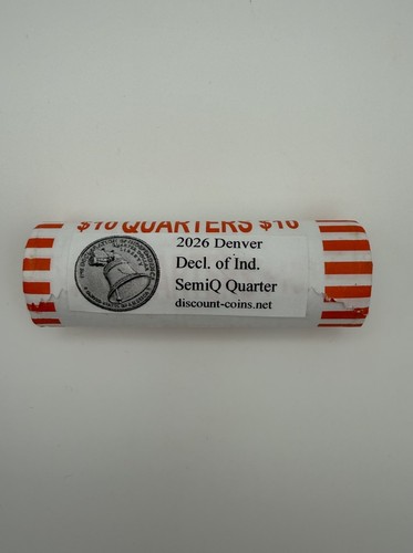 2026 D Denver Declaration Of Independence Unc Quarter $10 Roll - IN HAND