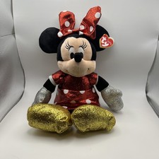 Disney Minnie Mouse TY's Beanie Baby 15  Sparkle Plush Toy Stuffed Animal NWT