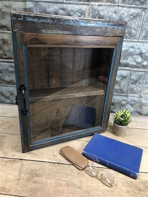 Medicine Cabinet, Vintage Wood Display Case, Wall Mount Cupboard, Shadow Box BMS
