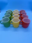 New ListingVTG Anchor Hocking Mug Cup Set Of 12 Multi-Color 1 is Labeled Fire King LOT#308