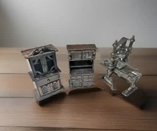 Durham Industries Die-Cast Metal Miniature Vintage Dollhouse Figures Lot Of 3
