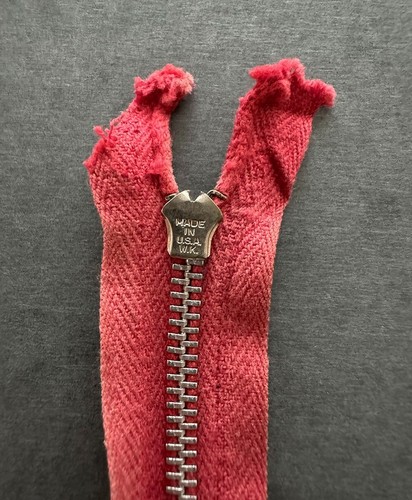 Vintage BULL DOG, TALON, YKK Metal Closed End Zippers - Red, Lilac, Ivory - Picture 5 of 15
