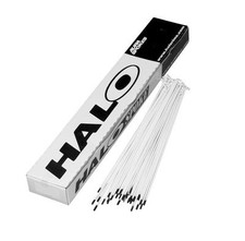 4 x White Halo Bike Spokes 14g  -  With Black Nipples