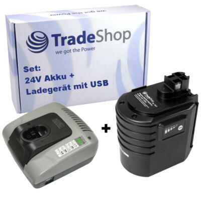 2in1 Set AKKU 24V 3000mAh + LADEGERÄT für Berner BTI Bohrhammer BHE 24VRE
