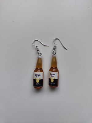 Corona Extra Bierflaschen Ohrhänger - versilbert