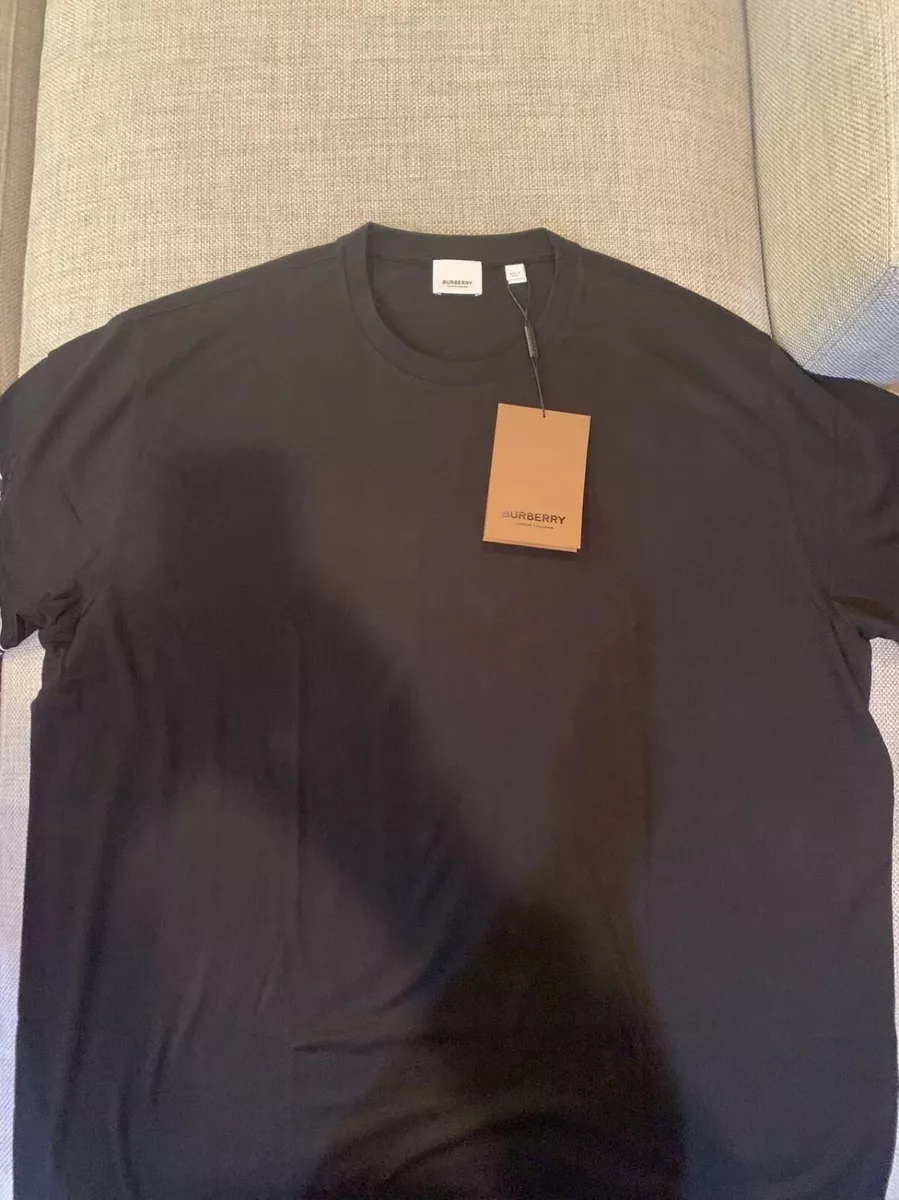 Burberry Teslow Logo Cotton T-Shirt Black Size XL | eBay