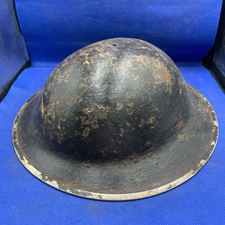 Original Casco De Combate Británico Mk2 Brodie De La Segunda Guerra Mundial - Imagen 4 de 4