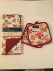 Set 3 pz cucina a molla tappetino asciugapiatti porta pentole foglie fogliame ghiande