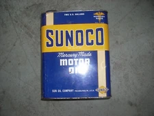 VINTAGE~ EMPTY~ SUNOCO~ 2-GALLON  MOTOR OIL CAN IN Great  CONDITION! COOL CAN!
