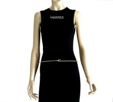 Gucci Tom Ford 1997 Black Jersey Illusion Belt Celebrity Dress