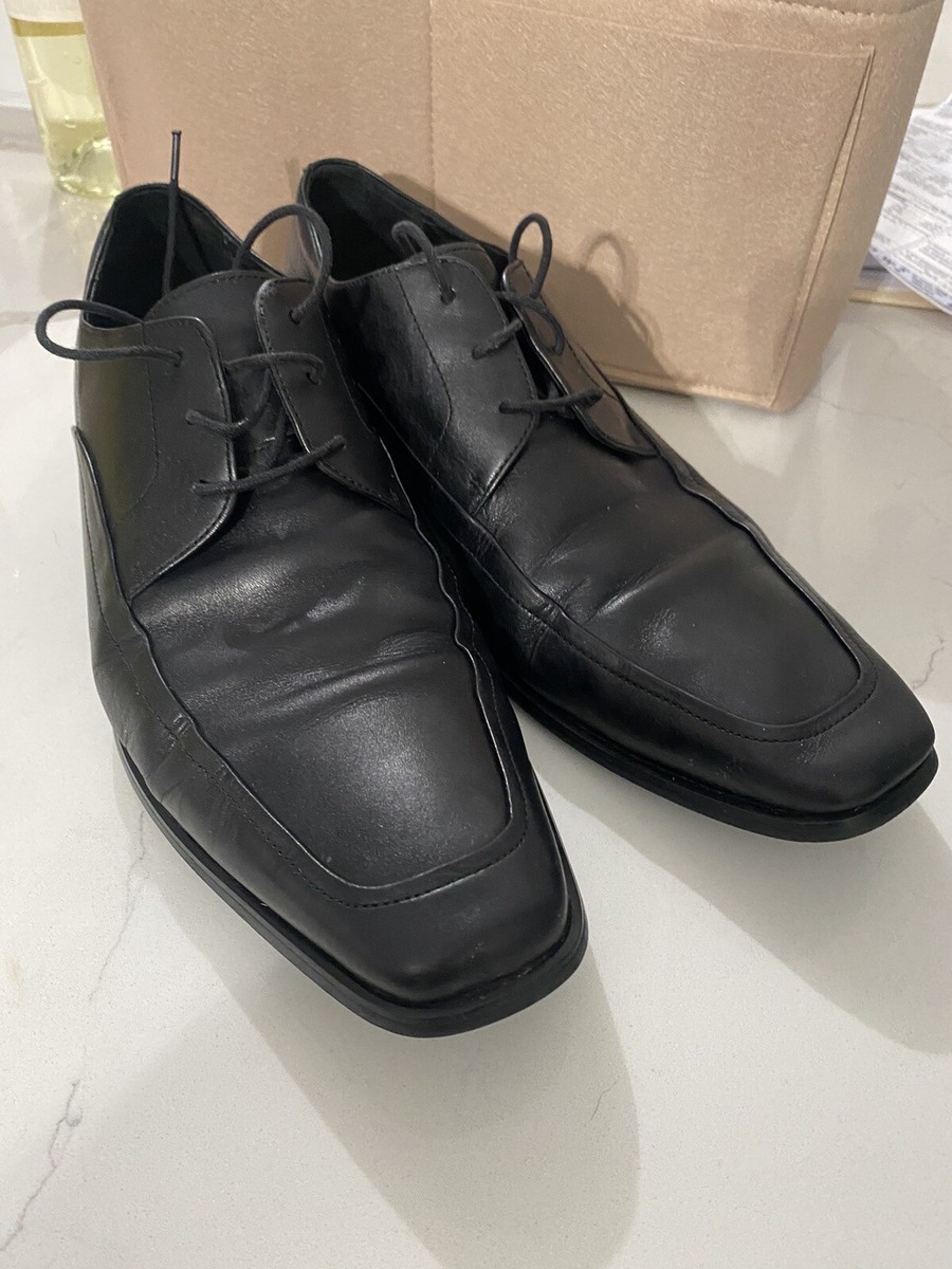 Joseph Abboud Black Leather Lace-Up Derby Shoes Joseph Abboud Formal Plain Toe Patent Finish Oxfords, Black  main image 4