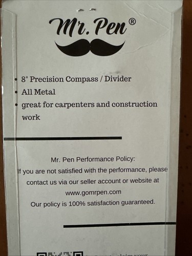8” Precision Metal Compass Divider MR PEN - Picture 3 of 3
