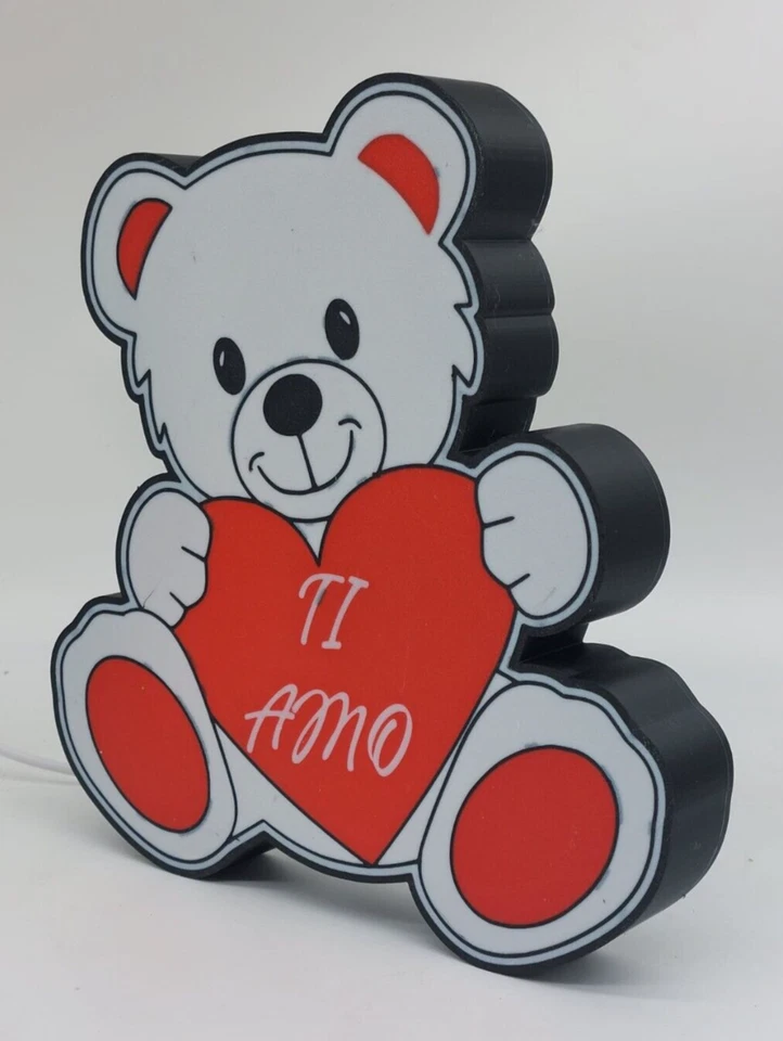 Orsetto love,LED Lampada , idea regalo- -Coppia Usb - Immagine 2 di 2