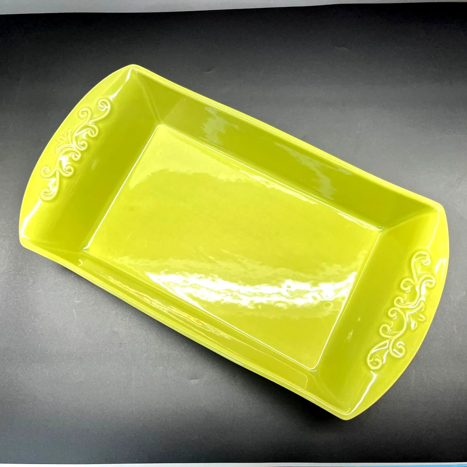 Mixcer Portugal Oven to Table Green Ceramic 15x8 Casserole Dish Baking Serving - Image 2 of 4