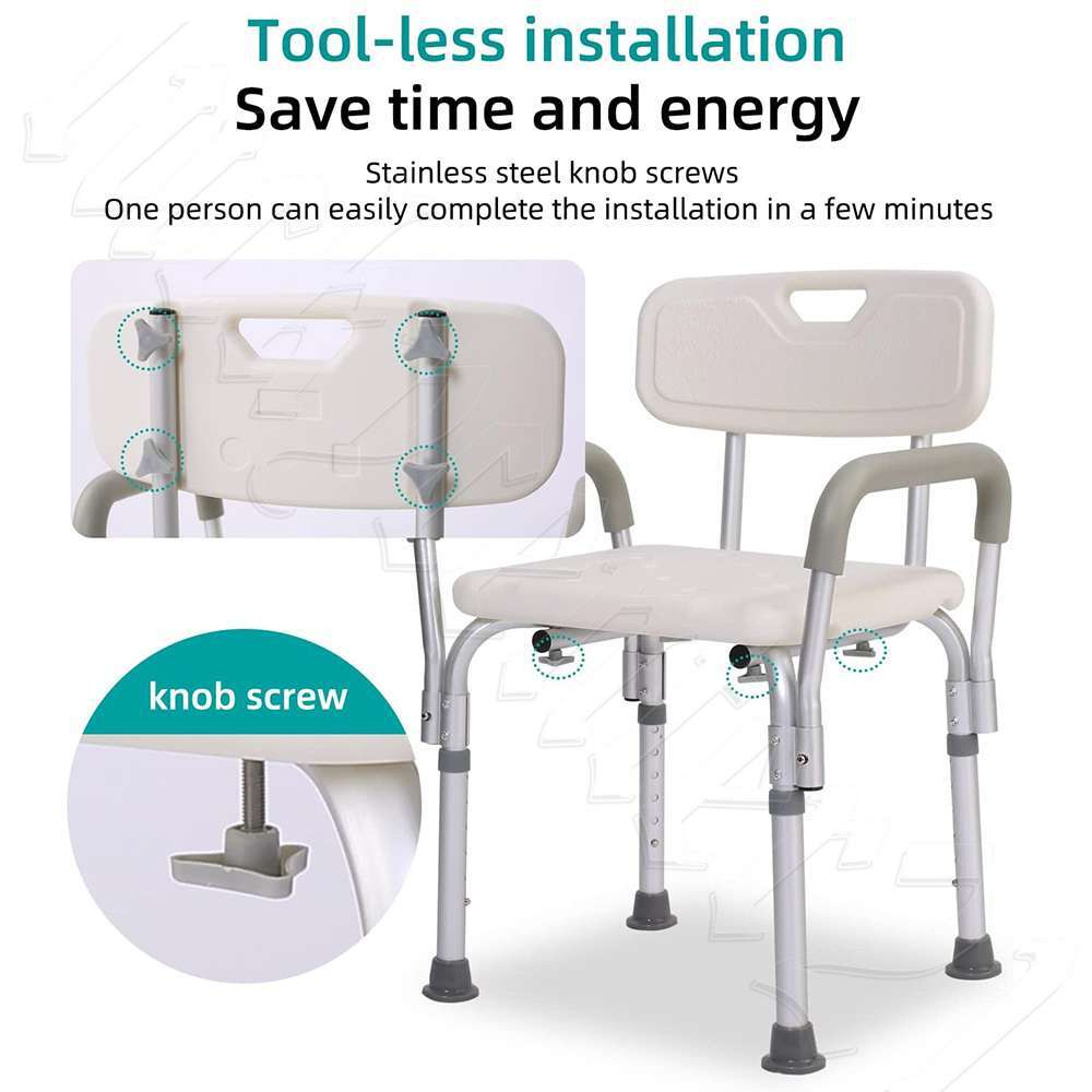 Shower Bathtub Bench Stool Nonslip Seat Adjustable Height Medical