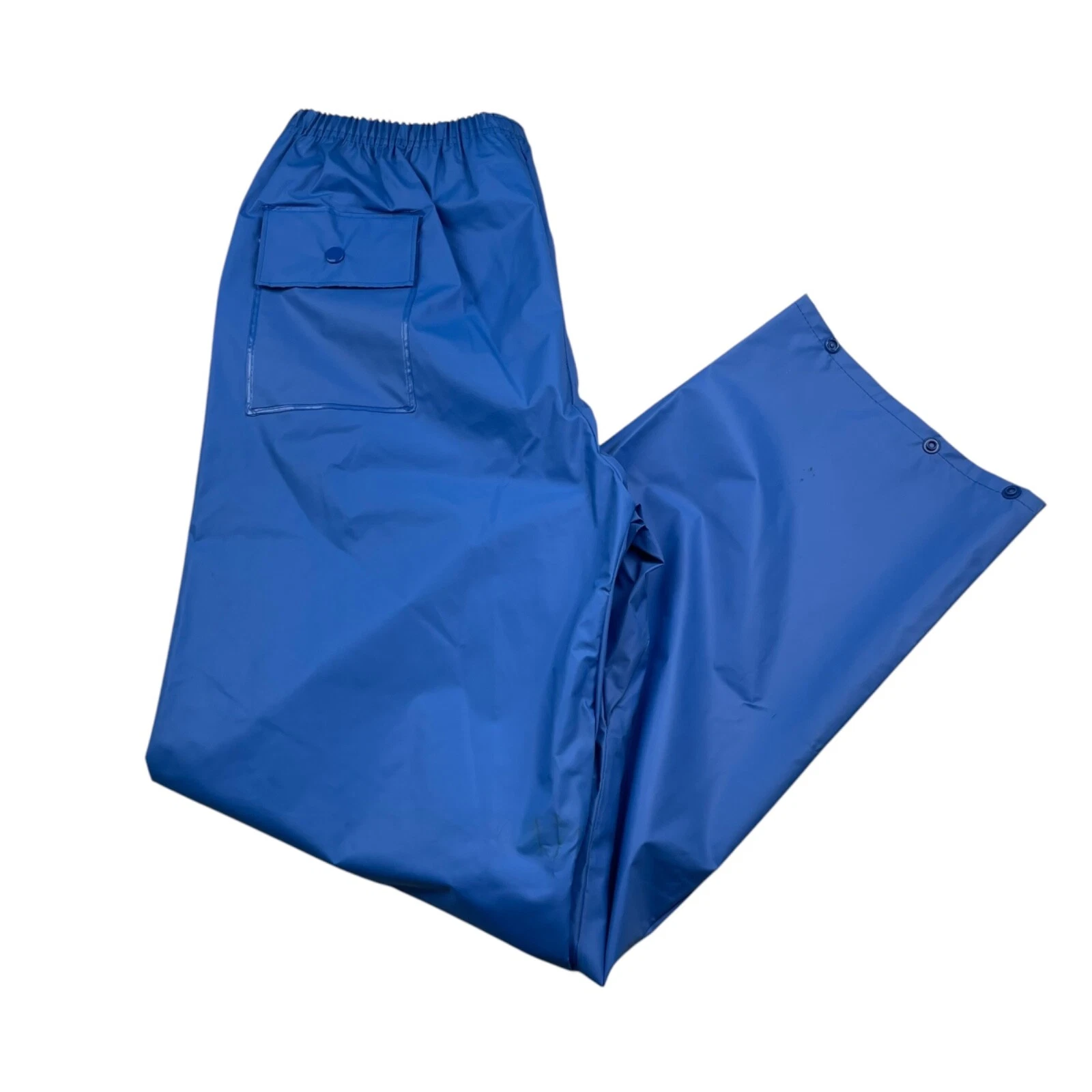 LL Bean Men's PVC/Nylon Stretch Waist Rain Pants Blue • Medium