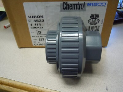 CHEMTROL CA19950, 857-012 4533 UNION, 1-1/4 IN, FEMALE SOCKET, SCH 80/XH, PVC,