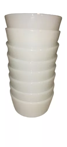 Set of 8 Vintage 60s Fire King Anchor Hocking Custard Cup Milk Glass Small Bowls