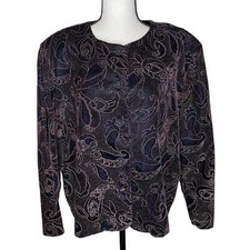 Vintage Maggie McNaughton Evening Wear Women s Velvet Black Floral Jacket