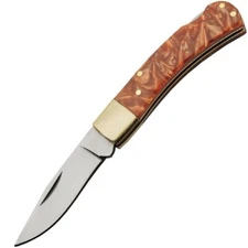 Small Single Bolster Lockback by Rite Edge - ABS Redclay Handle Pocket Knife