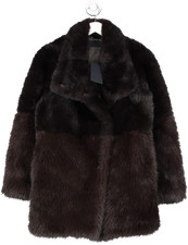 Mint Velvet Brown Faux Fur Jacket Uk Xs