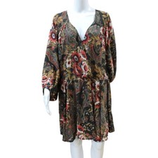 Free people Womens M Mini dress balloon sleeve boho Floral printed