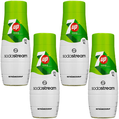 NEU 7Up Sirup Zero Zucker 440ml 4er Pack für SodaStream Getränkesirup