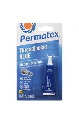 2 Permatex Threadlocker Blue 6ml Liquid Glue 24200