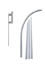 Spike and Pole Kit for 3' Windless Swooper Feather Banner Flag Ground Stake Pole