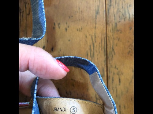 Steve Madden Youth Girls JBandi Denim Blue Sandal, Size 5 - Picture 3 of 3