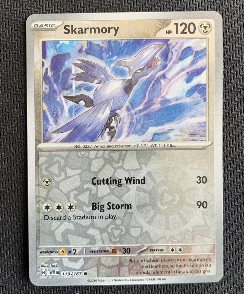 Skarmory 119/167 Reverse Holo Pokemon TCG: Twilight Masquerade Near Mint  (NM)