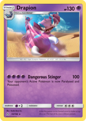 1x Drapion 55/156 RARE Ultra Prism Pokemon TCG Card LP | eBay