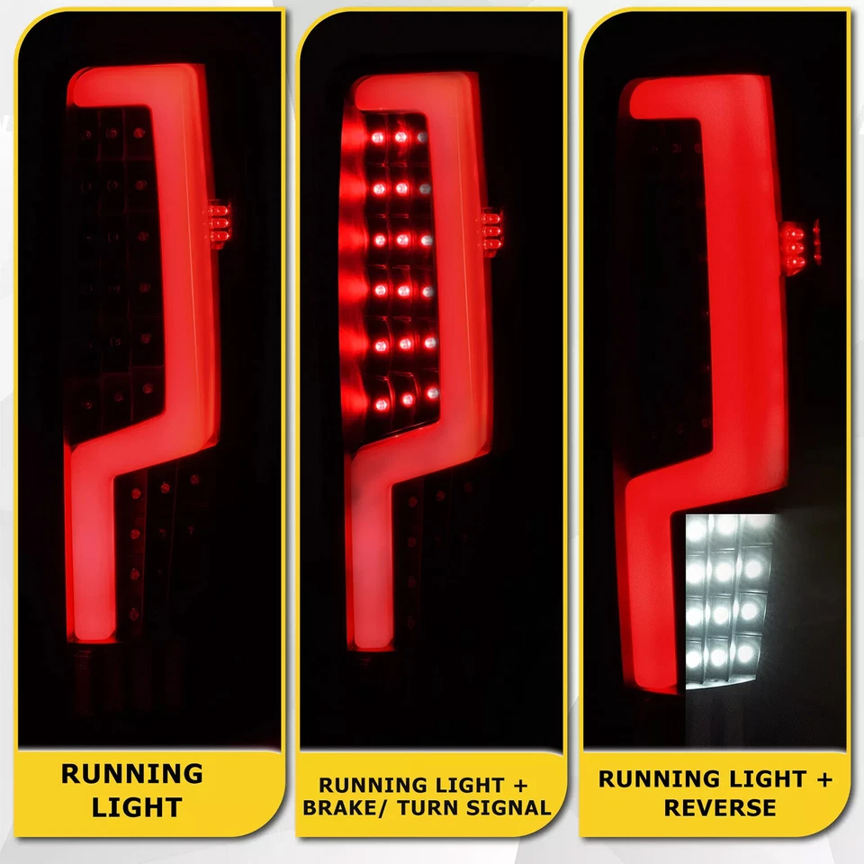 For 2004-2012 Chevy Colorado Canyon Full LED Tail Lights Brake Lamps Black Smoke - Image 2 of 4