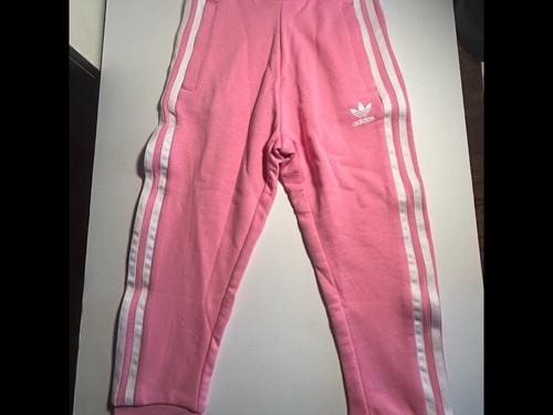 New Adidas Kids 2XS Pink/White Hoodie Set Long Sleeve Cotton - Picture 7 of 8