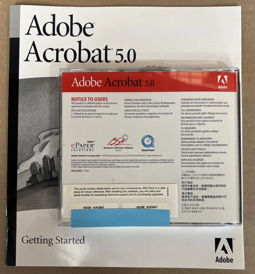 Adobe Acrobat 5.0 for Mac Education Version W/ Serial Number W/ Manual 90028803 - Image 3 of 4