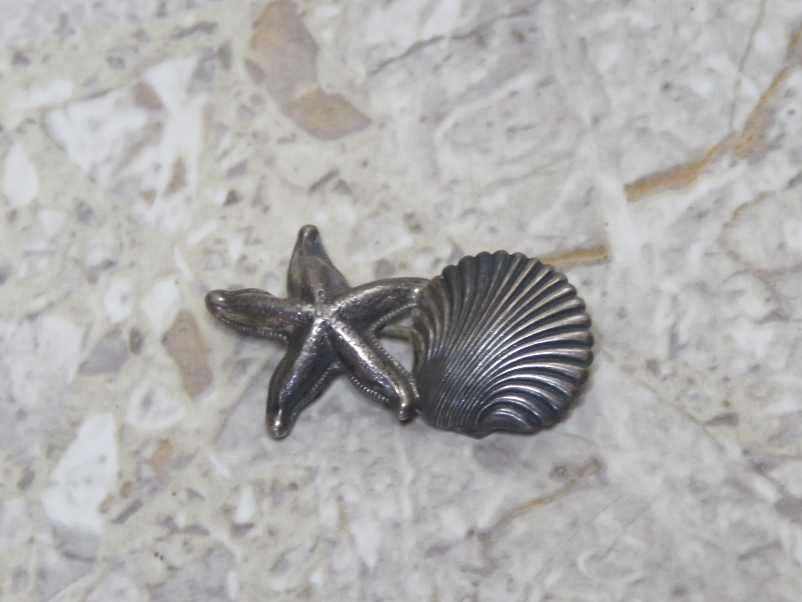 Beau Sterling Silver Signed Seashell Shell Starfi… - image 4