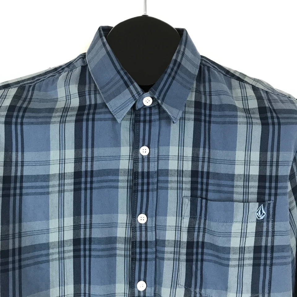 Volcom Button Up Shirt Men's Small Classic Fit Plaid Long Sleeve Casual Cotton - Image 2 of 4