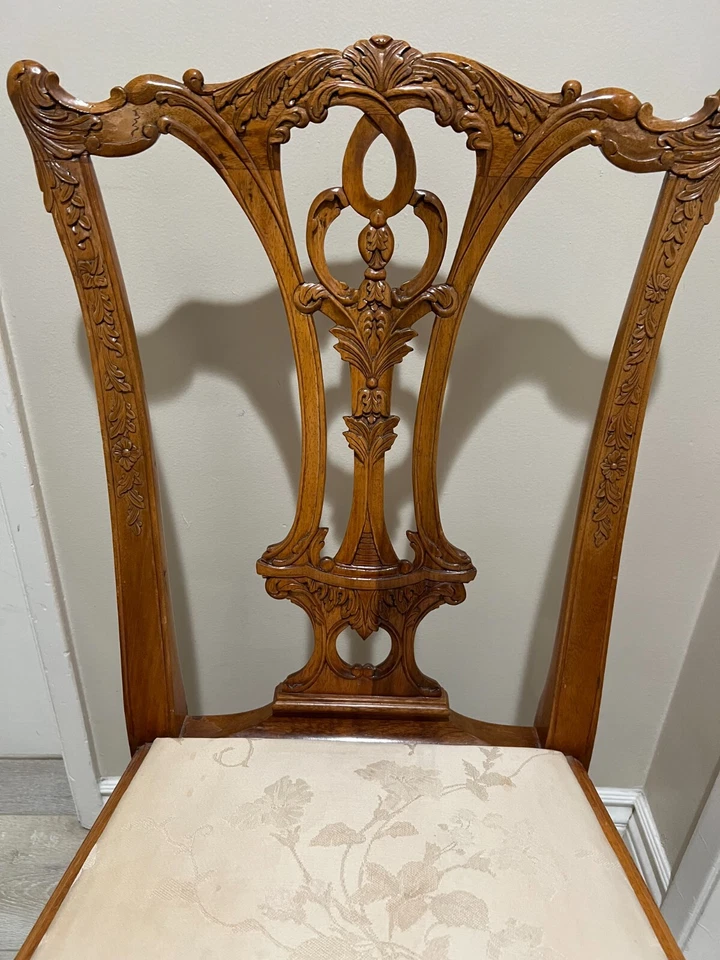 GEORGIAN FURNISHINGS Solid Mahogany Chippendale Dining Chair, 39" T, 24" Widest - Image 2 of 4