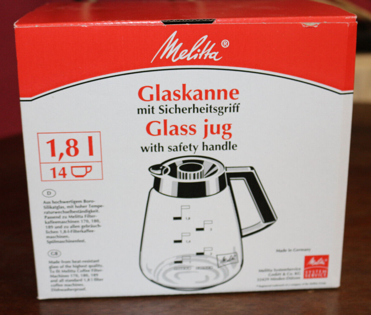 Jarra De Vidrio Melitta - 1,8 Litros (multicolor)