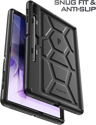 For Galaxy Tab S7 FE 2021 / Tab S7 Plus 2020 Poetic Heavy Duty Case Black