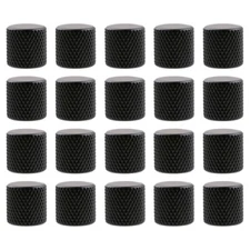 20x Metal Flat Top Guitar Volume Tone Control Knob Potentiometer Caps 6mm Black