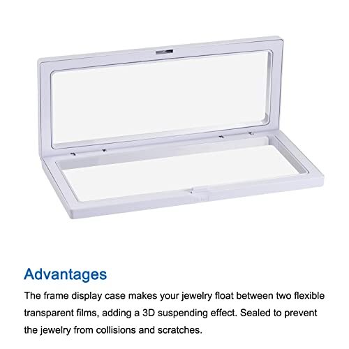 Floating Frame Display Holder Stand 3D Jewelry 9.06 x 3.54 x 0.79 inch White - Picture 5 of 6